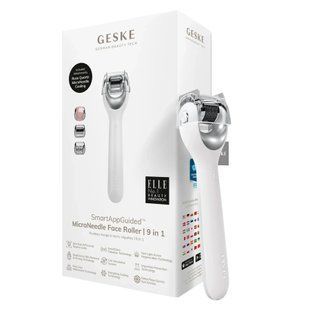Електронний ролер для обличчя з мікроголками GESKE MicroNeedle Face Roller 9в1 white