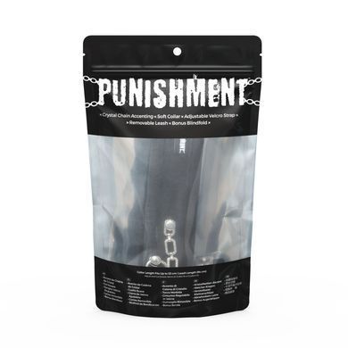 Нашийник із повідцем Punishment - Crystal Collar & Leash - Black