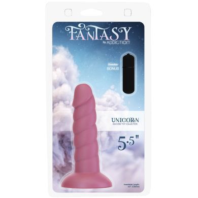 Фаллоимитатор Fantasy by Addiction Unicorn Dildo 5.5&rdquo; Pink, вибропуля в подарок