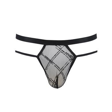 Мужские прозрачные стринги Passion 029 THONG COLLIN XXL/XXXL Black, сетка