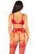 Комплект Leg Avenue Bra Top, String and Garter Belt Stockings One Size, Red