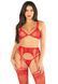 Комплект Leg Avenue Bra Top, String and Garter Belt Stockings One Size, Red