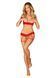 Комплект Obsessive Ingridia 2-pcs crotchless set XS/S, червоний, з доступом, відкриті груди