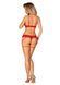Комплект Obsessive Ingridia 2-pcs crotchless set XS/S, червоний, з доступом, відкриті груди