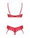 Комплект Obsessive Ingridia 2-pcs crotchless set XS/S, червоний, з доступом, відкриті груди