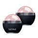 Кульковий масажер з рожевим кварцом GESKE SmartAppGuided Rose Quartz Depuffing Sphere 7in1 black