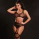 Комплект бодистокинг JSY &laquo;Твоя Луиза&raquo; One Size, Black, топ, чулки-стокинги, имитация гартеров, сетка