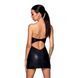 Мини-платье из экокожи Passion CELINE CHEMISE black L/XL, шнуровка, трусики в комплекте