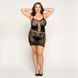 Сетчатое платье с бабочками JSY &laquo;Сексапильная Эмили&raquo; Plus Size, Black, имитация шнуровки, кружево
