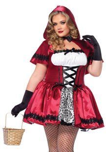 Эротический костюм Красной шапочки Leg Avenue Gothic Red Riding Hood 1X&ndash;2X, платье, накидка