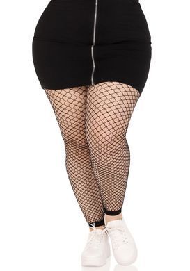 Колготки без стопы Leg Avenue Industrial Net footless tights, 1X/2X, черные, в сетку