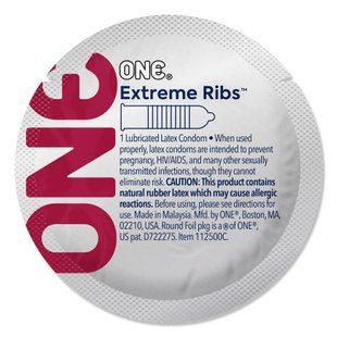 Презерватив ONE Extreme Ribs, 1 шт, ребристый, со смазкой