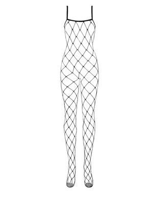 Бодистокинг с крупной ячейкой и открытой грудью Obsessive Bodystocking N102 S/M/L, черный