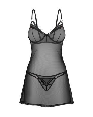 Сорочка Obsessive Euridia chemise & tanga XS/S