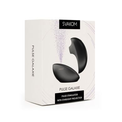 Вакуумный клиторальный смарт-стимулятор Svakom Pulse Galaxie Midnight Black, проектор звездного неба
