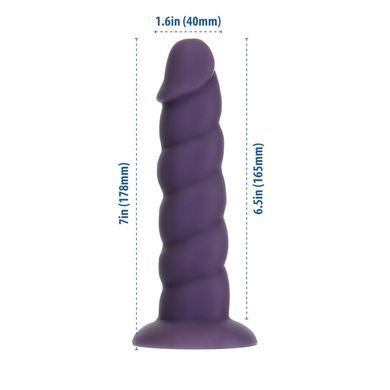 Фаллоимитатор Fantasy by Addiction Unicorn Dildo 7&rdquo; Purple, вибропуля в подарок
