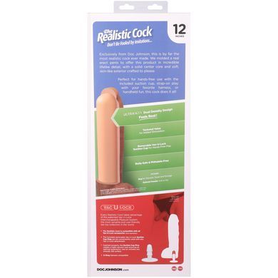 Фалоімітатор Doc Johnson The Realistic Cock ULTRASKYN - 12 Inch Hung with Balls Vanilla