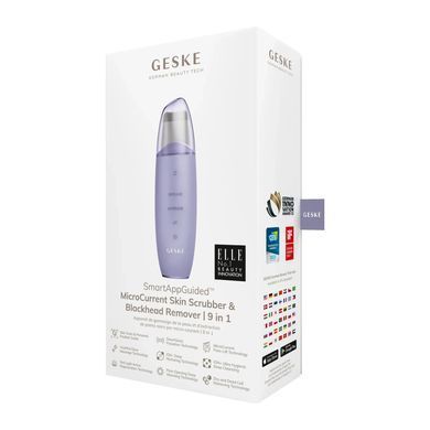 Мікрострумовий скрабер для шкіри та усунення чорних точок GESKE MicroCurrent Skin Scrubber&Blackhead Remover 9в1 purple