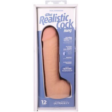 Фалоімітатор Doc Johnson The Realistic Cock ULTRASKYN - 12 Inch Hung with Balls Vanilla