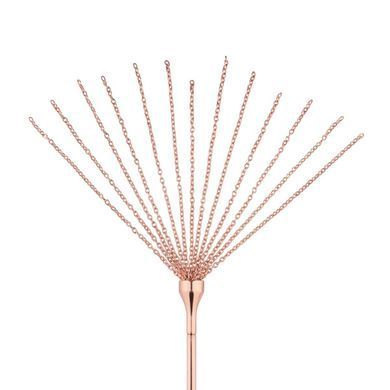 Щекоталка с металлическим флоггером Rosy Gold - Feather Tickler & Whip