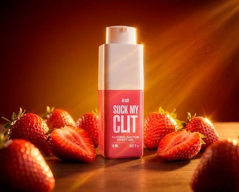 Смоктайзер для клитора Intt Suck My Clit Wild Strawberry (15 мл), клубника, гель с эффектом посасывания