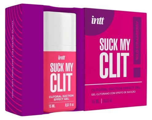 Смоктайзер для клитора Intt Suck My Clit Wild Strawberry (15 мл), клубника, гель с эффектом посасывания