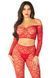 Комплект Leg Avenue Off The Shoulder Top and Footless Tights One Size, Red