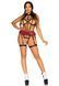 BDSM-костюм учениці Leg Avenue Harness teddy & skirt L Black, портупея, мініспідниця, екошкіра