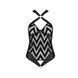 Сітчастий боді з халтером та ритмічним малюнком Passion Hima Body L/XL, black