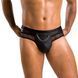 Мужские трусы с цепочкой Passion 030 SLIP TOM L/XL Black, экокожа, открытые ягодицы