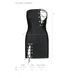 Мінісукня з екошкіри Passion CELINE CHEMISE S/M, black, шнурівка, трусики в комплекті