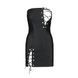 Мінісукня з екошкіри Passion CELINE CHEMISE S/M, black, шнурівка, трусики в комплекті