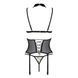 Корсет з відкритими грудьми Passion DOMINICA CORSET L/XL beige, пажі для панчіх, стрінги
