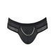 Мужские трусы с цепочкой Passion 030 SLIP TOM L/XL Black, экокожа, открытые ягодицы