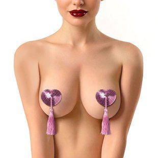 Пестис-сердечки с кисточками Art of Sex - Sparkling Hearts, розовый