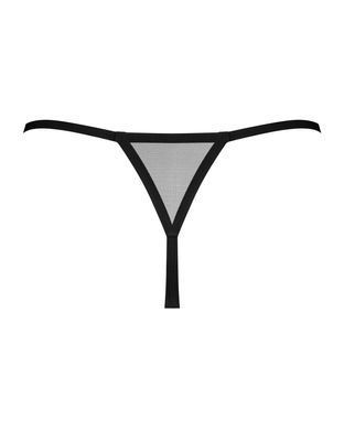 Трусики-стрінги Obsessive Novenes crotchless thong, XL/2XL, сітка, стрепи, прикраса зі стразами, від