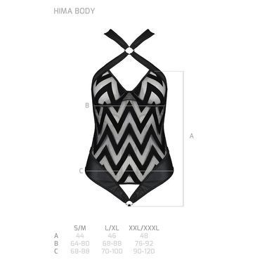 Сітчастий боді з халтером та ритмічним малюнком Passion Hima Body S/M, black