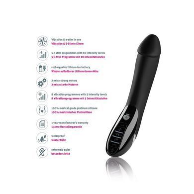 Вібратор з електростимуляцією Mystim Tickling Truman eStim Black, міостимулятор