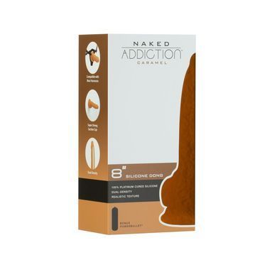 Фаллоимитатор ADDICTION Dual Density Silicone Dildo Caramel 8&Prime;, присоска, диаметр 4,3 см, вибропуля