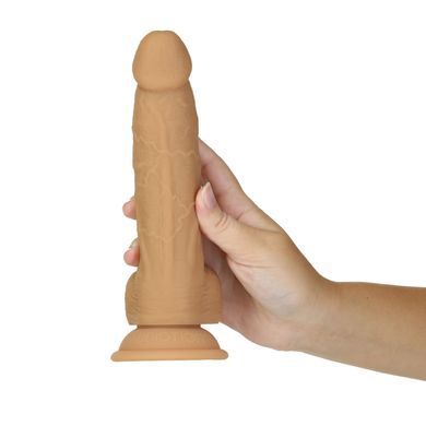 Фаллоимитатор ADDICTION Dual Density Silicone Dildo Caramel 8&Prime;, присоска, диаметр 4,3 см, вибропуля