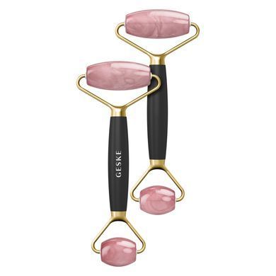Ролер-масажер для обличчя та тіла з рожевим кварцом GESKE SmartAppGuided Rose Quartz Face & Body Roller 5in1 gray