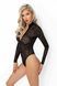 (SALE) Боді Noir Handmade F287 Leopard flock bodysuit with long sleeves - M