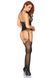 Эротический бодистокинг Leg Avenue Jacquard net Black, имитация чулок, открытый доступ, one size
