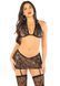 Комплект Leg Avenue Bra Top, Garter Skirt and Stockings One Size, Black