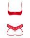 Комплект Obsessive Ingridia 2-pcs crotchless set XL/2XL, червоний, з доступом, відкриті груди