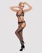 (SALE) Сітчастий бодістокінг з імітацією топа, пояса та панчохи Obsessive Bodystocking N108 S/M/L, чорний,