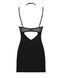 Сорочка Obsessive Selinne chemise & thong M/L Black, стрінги, подвійні бретелі