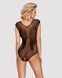(SALE) Бодистокинг из крупной сетки с кружевом Obsessive B112 teddy XL/XXL, черный, с доступом