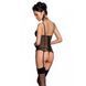 Корсет с подвязками, стринги Passion LOVELIA CORSET S/M, black