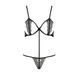 Комплект белья Passion Exclusive QUENTRIS BIKINI S/M, black, стринги и полуоткрытый лиф
